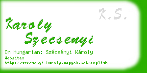 karoly szecsenyi business card