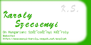 karoly szecsenyi business card